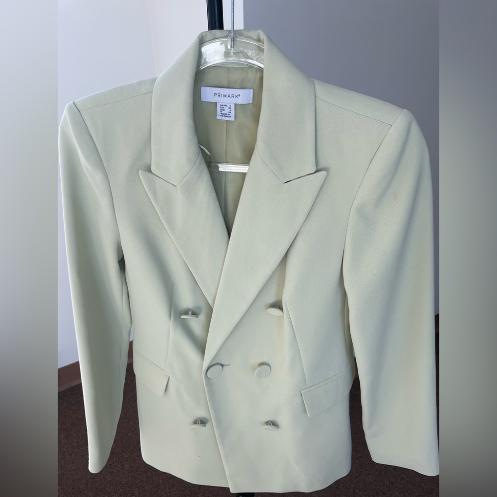 Primark Light Green Double-Breasted Blazer